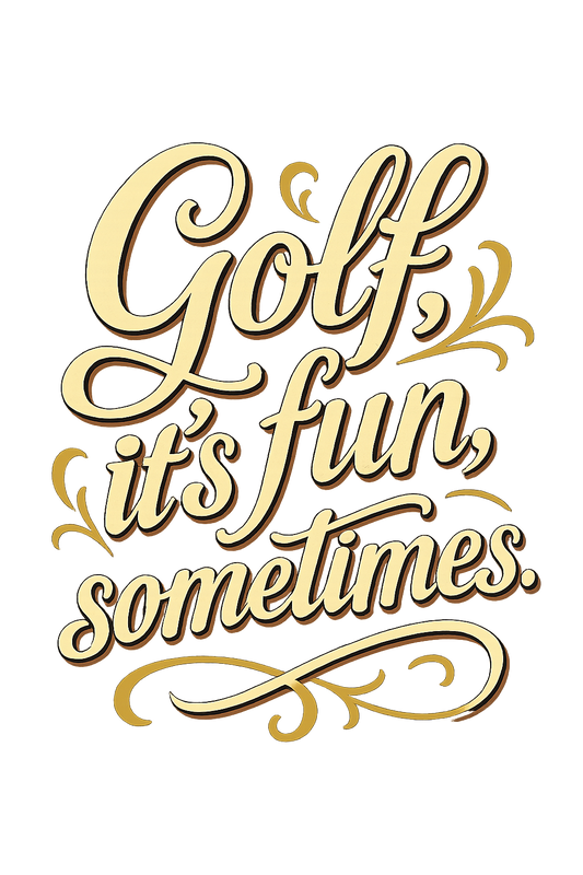 Golf, it's fun, sometimes.